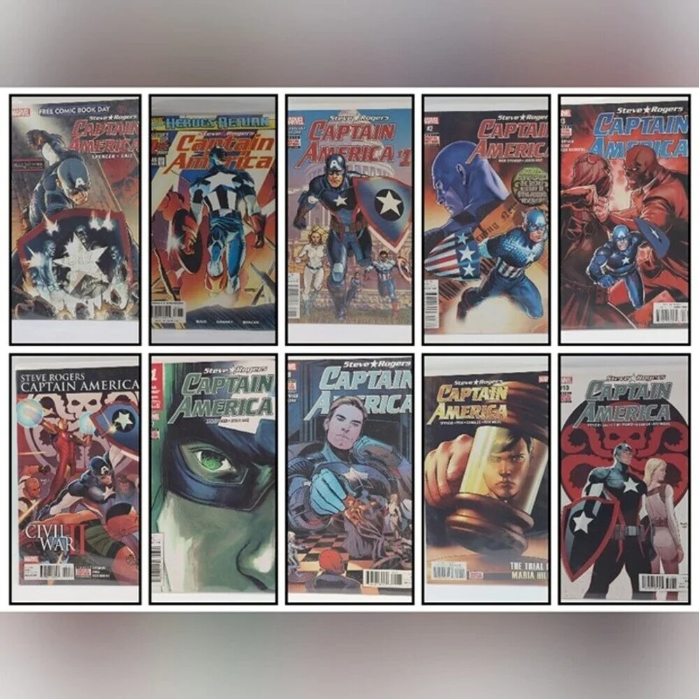 Captain America Steve Rogers Set Of 10 Comic Book Collection